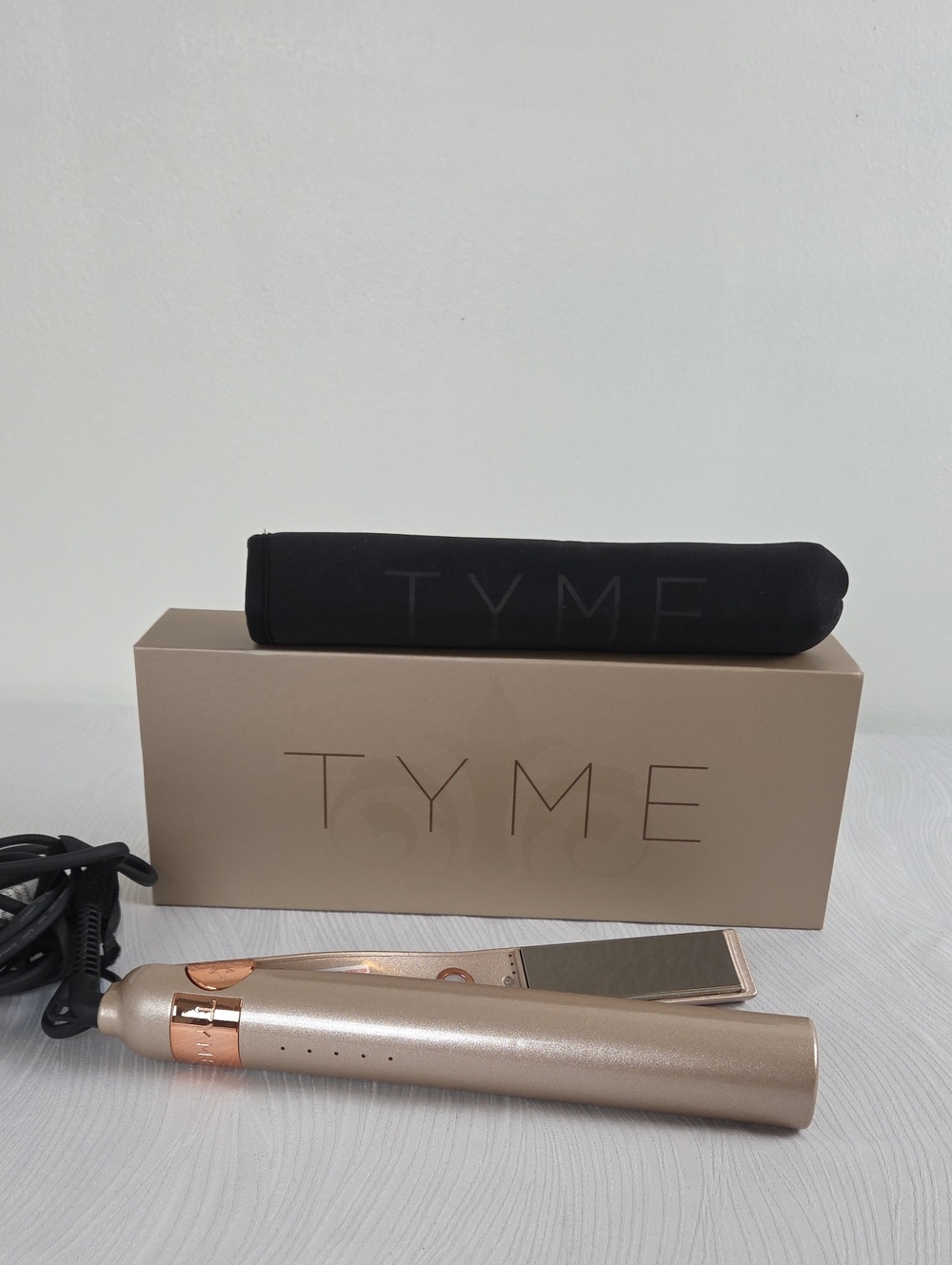 TYME Rose Gold Hair Styler with Black Heat Sleeve